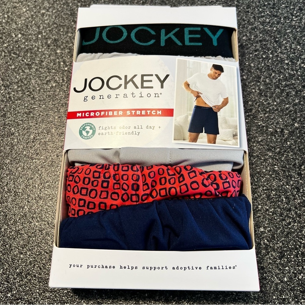 🌸2/$20 NWT Jockey Generation Microfiber Stretch Boxer Briefs - 3packs Small